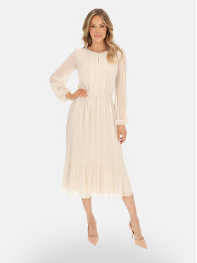 L’AF L’AF Sukienka koktajlowa Capri Beżowy Regular Fit