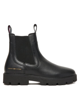 Tommy Hilfiger Tommy Hilfiger Štibletai Lthr Low Chelsea FW0FW08775 Juoda