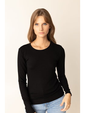 Me complete Me complete Bluzka Long Sleeve Wave Czarny Skin Fit