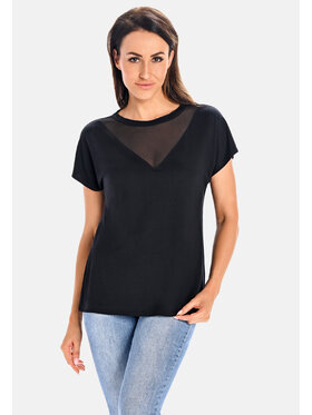 Teyli Teyli Bluzka 497 Czarny Standard Fit