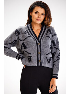 Awama Awama Sweter A614 Szary Basic Fit