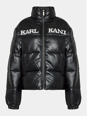 Karl Kani Karl Kani Vatovaná bunda Retro Pu 6176636 Černá Regular Fit