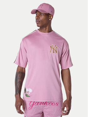 New Era New Era Футболка New York Yankees MLB Floral 60596338 Рожевий Regular Fit