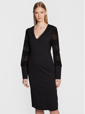 TWINSET TWINSET Koktejlové šaty 222TT2180 Černá Slim Fit