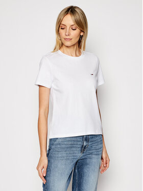 Tommy Jeans Tommy Jeans T-Shirt C Neck DW0DW09198 Biały Regular Fit