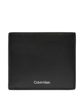 Calvin Klein Calvin Klein Голям мъжки портфейл Ck Sleek Bifold 5cc W/Coin K50K512691 Черен