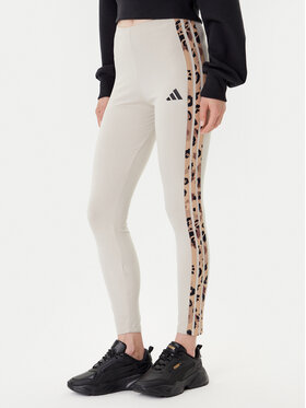 adidas adidas Leggings Animal Print 3-Stripes JM1867 Bež Slim Fit