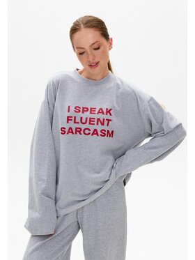 Mirons Mirons Longsleeve Print Szary jasny Regular Fit
