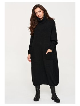 Makadamia Makadamia Sweter S178 Czarny Loose Fit