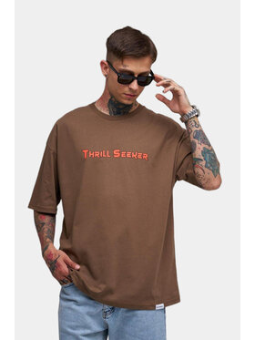 MyStars MyStars T-Shirt Koszulka Z Krótkim Rękawem Oversize Męska Brązowa Machinist Thrill Seeker M Brązowy Oversize