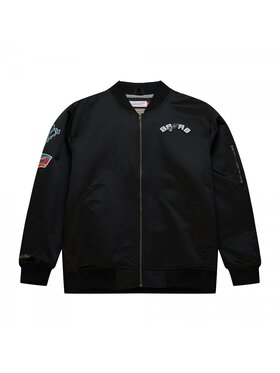 Mitchell & Ness Mitchell & Ness Kurtka bomber LIGHTWEIGHT SATIN BOMBER SAN ANTONIO SPURS Czarny Regular Fit