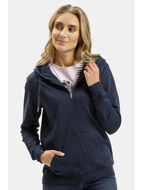 Cross Jeans Cross Jeans Bluza 65454-001 Granatowy Zipped Hoodie Fit