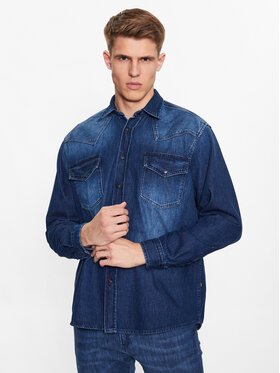 BOSS Boss cămașă de blugi 50489489 Bleumarin Relaxed Fit