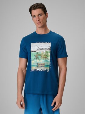 4F 4F T-Shirt 4FRSS26TTSHM4304-46S Zielony Regular Fit