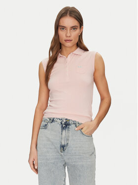 Guess Guess Тениска с яка и копчета W5GP24 KCYR1 Бежов Regular Fit