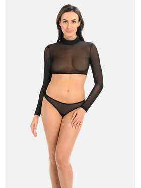 Teyli Teyli Bluzka z odkrytymi plecami Nina Czarny Standard Fit