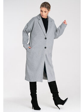 FIGL FIGL Płaszcz M1292 Szary Regular Fit