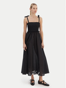 KARL LAGERFELD KARL LAGERFELD Rochie de vară A2W46009 Negru Regular Fit