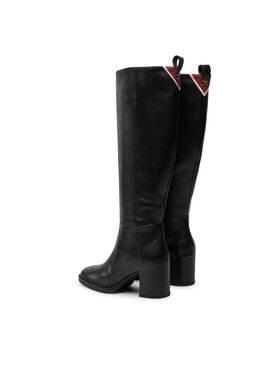 Tommy Hilfiger Zimski škornji Long Boot Mid Wrapped Lthr Heel FW0FW08099 Črna