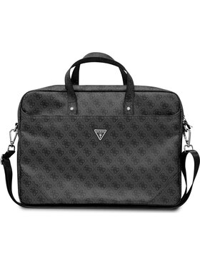 Guess Guess Torba na laptopa Saffiano 4G Triangle Logo Czarny