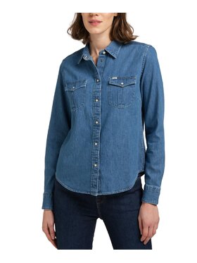 Lee Lee Koszula jeansowa L45SKXLR Granatowy Regular Fit