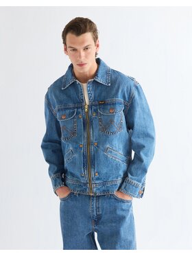 Wrangler Wrangler Kurtka jeansowa SUPER JEANS JACKET Niebieski Regular Fit