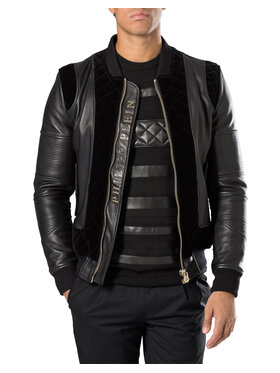PHILIPP PLEIN PHILIPP PLEIN Giacca di pelle 30798 Nero Regular Fit