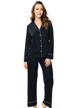 Mewa Lingerie Mewa Lingerie Piżama 86562 Czarny Casual Fit