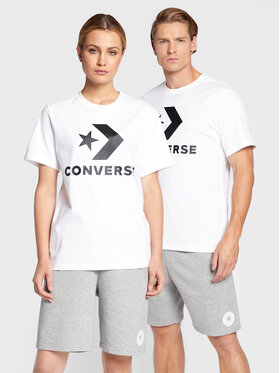 Converse Converse T-Shirt Unisex Star Chevron 10024067-A02 Biały Regular Fit