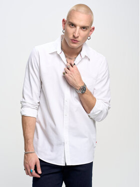 BIG STAR BIG STAR Koszula trixi_shirt_ls_100 Biały Basic Fit