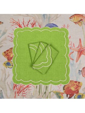 Roseberry Home Roseberry Home Serwetki haftowane Lime Petali Zielony