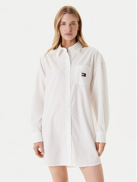 Tommy Jeans Tommy Jeans Košilové šaty DW0DW21122 Bílá Relaxed Fit