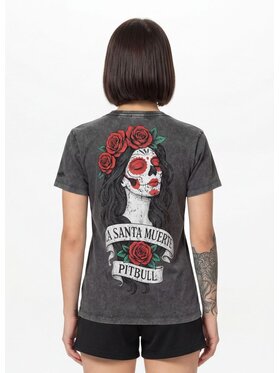 PITBULL PITBULL T-Shirt SANTA MUERTE Szary Regular Fit