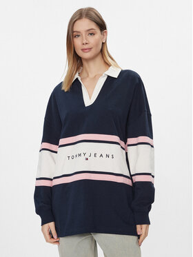 Tommy Jeans Tommy Jeans Bluza Rugby DW0DW17226 Granatowy Relaxed Fit