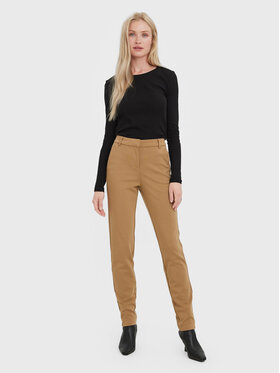 Vero Moda Hlače Luccalilith 10258104 Smeđa Regular Fit