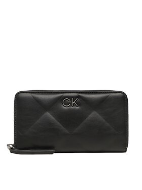Calvin Klein Calvin Klein Portofel Mare de Damă Re-Lock Quilt Za Wallet Lg K60K610774 Negru