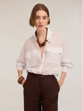 Motivi Motivi Koszula 50146000031N011 Biały Over Fit