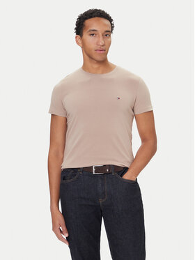 Tommy Hilfiger Tommy Hilfiger T-Shirt MW0MW10800 Beżowy Slim Fit