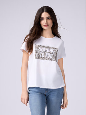 Oltre Oltre T-Shirt G342J004098N011 Biały Regular Fit