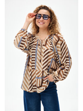 blue shadow blue shadow Bluzka Zora Beżowy Regular Fit