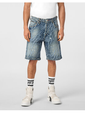 PHILIPP PLEIN PHILIPP PLEIN Szorty jeansowe 24311 Niebieski Regular Fit
