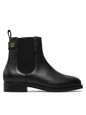 Tommy Hilfiger Tommy Hilfiger Μποτάκια με λάστιχο Th Stud Leather Low Chelsea FW0FW08184 Μαύρο