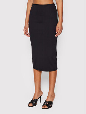 Calvin Klein Calvin Klein Pouzdrová sukně Reveal Rib Jersey K20K203676 Černá Slim Fit