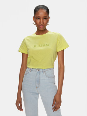 Pinko Pinko T-krekls Start 101752 A1NW Dzeltens Regular Fit