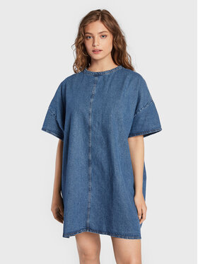 Wrangler Wrangler Džínsové šaty Denim W9P1LLX8E Modrá Oversize
