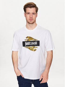 Just Cavalli Just Cavalli T-shirt 74OBHF07 Bijela Regular Fit