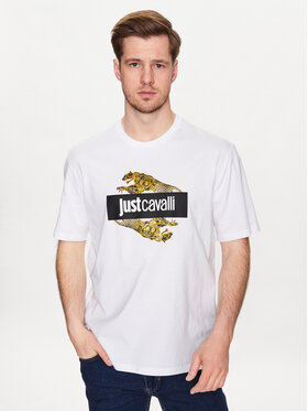 Just Cavalli Just Cavalli T-shirt 74OBHF07 Blanc Regular Fit