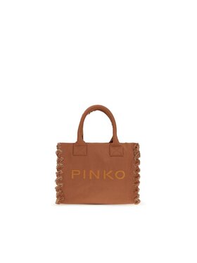 PINKO PINKO Torebka Brown Cotton Shoulder Brązowy