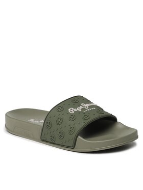 Pepe Jeans Pepe Jeans Natikači Slider Plain W PLS70126 Khaki