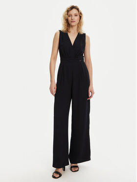 Morgan Morgan Kombinezon 241-POEMA Granatowy Wide Leg